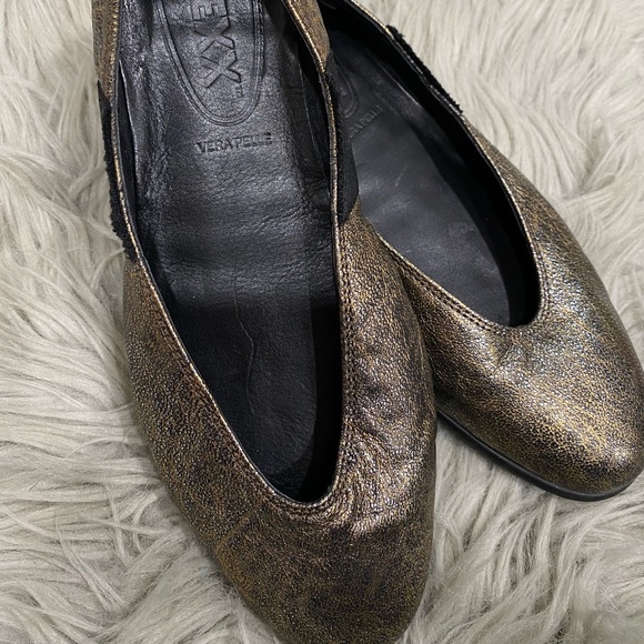THE FLEXX METALLIC LEATHER BALLET FLATS 6.5 - Picture 3 of 10